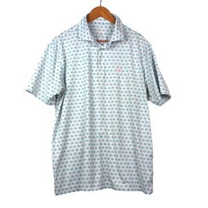 Rhoback Mens Polo Golf Shirt Sz L The Tequila Athleisure Breathable UPF 40+